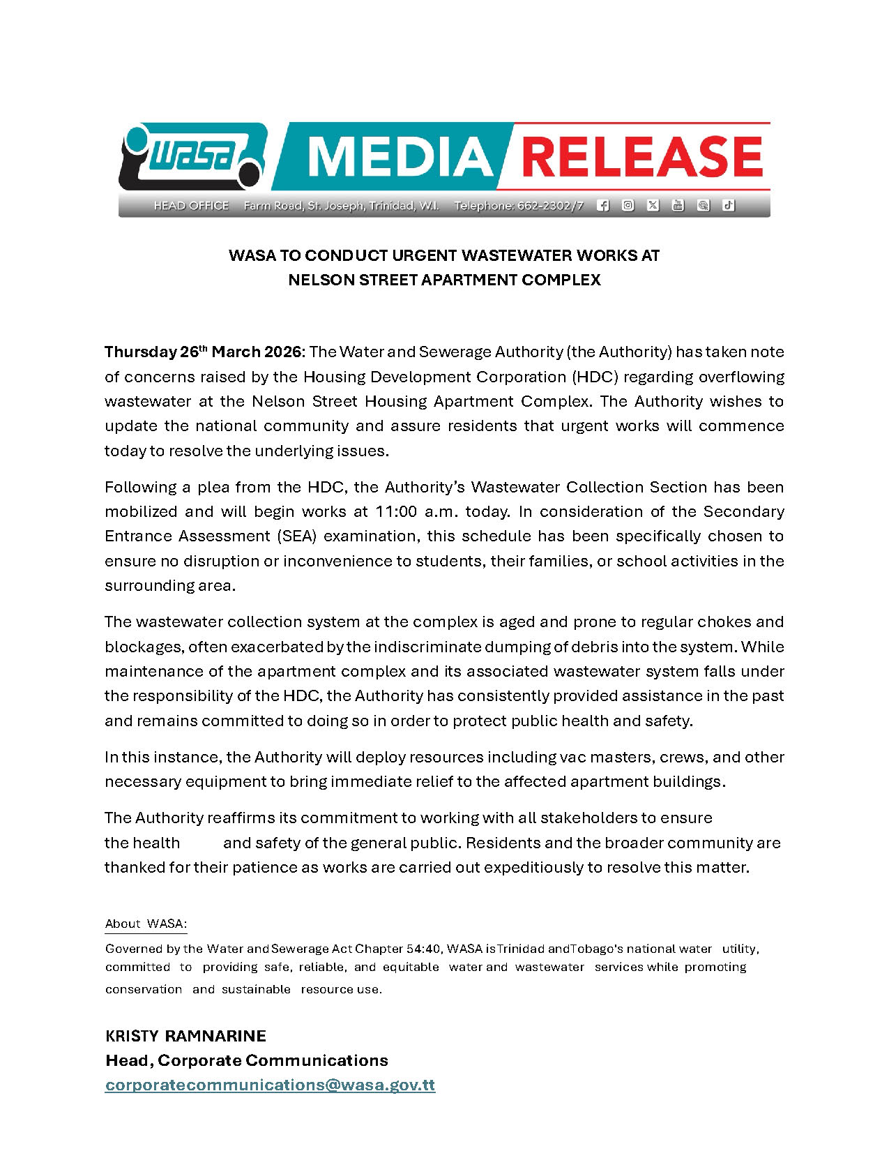 Wastewater Works at Nelson Street Complex